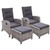 Gardeon 2PC Sun lounge Recliner Chair Wicker Outdoor Furniture Patio Garden