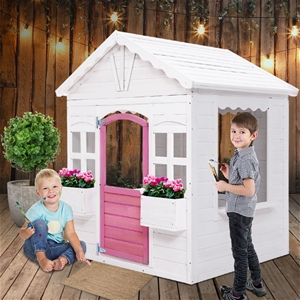 Keezi Kids Cubby House Wooden Outdoor Ch
