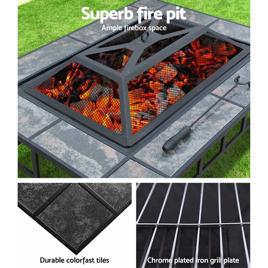 Grillz Outdoor Fire Pit Bbq Table, Outdoor Fire Pit Bbq Table Grill