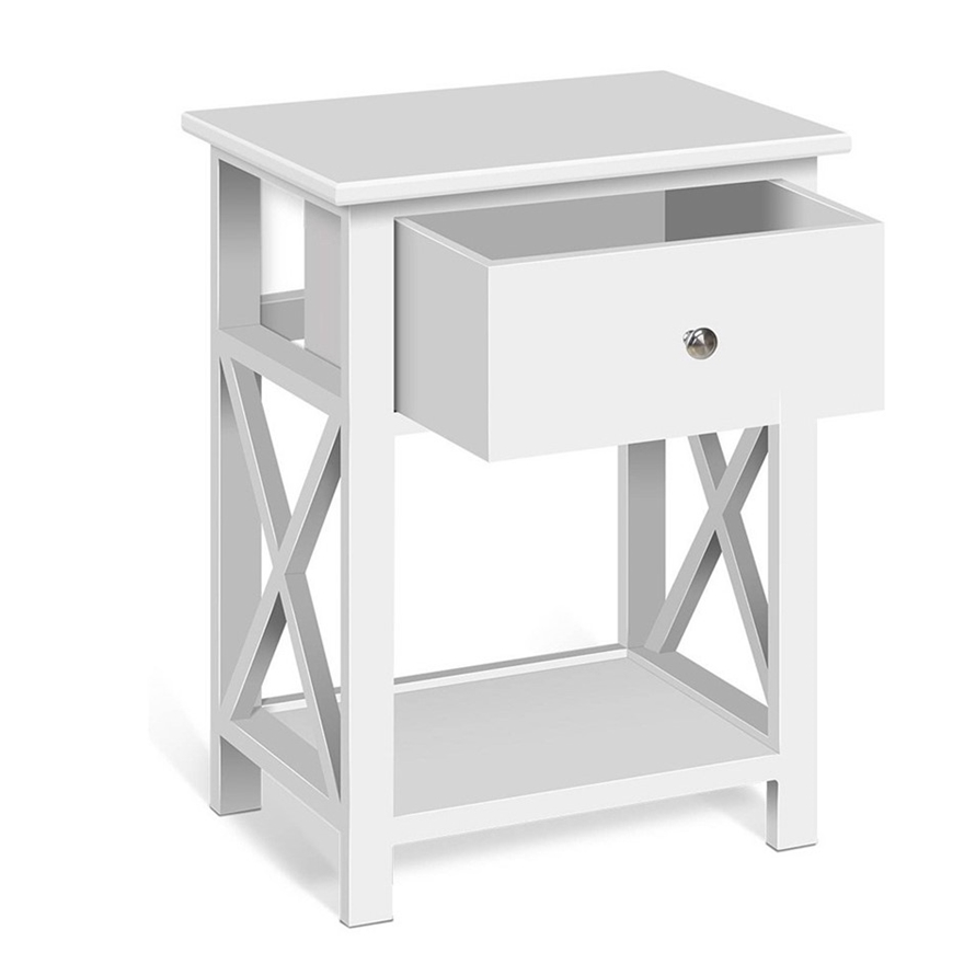 Bedside Tables Drawers Side Table, White Lamp Table With Storage
