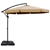 Instahut 3M Umbrella w/ 50x50cm Outdoor Cantilever Patio Sun Beach UV Beige
