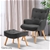 Artiss Accent Armchair and Ottoman - Charcoal