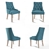 2X French Provincial Oak Leg Chair AMOUR - DARK BLUE