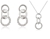 Fuchsia Infusion White Gold Bonded Triple Hoop Earrings and Pendant Set