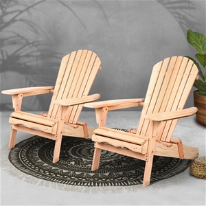 Gardeon Patio Chairs Wooden Adirondack R