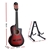 Alpha 34” Inch Guitar Cutaway Wooden 1/2 Size Red w/ Capo Tuner