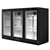 Devanti Bar Fridge 3 Glass Door Commercial Display Freezer Cooler Black