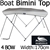Boat Bimini Top Canopy 4 Bow 150 - 170cm Grey