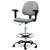 Artiss Office Chair Veer Drafting Stool Fabric Adjustable Armrest Grey