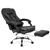 PU Leather Reclining Chair with Footrest - Black