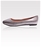 Niclaire Slim Line Silver Leather Ballet Flats
