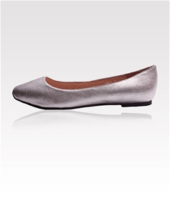Niclaire Slim Line Silver Leather Ballet