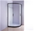 90 x 90cm Black Rounded Sliding 6mm Curved Shower Screen with White Base