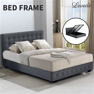 Levede Gas Lift Bed Frame Fabric Base Ma