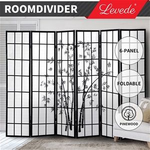 Levede Room Divider Screen 6 Panel Woode