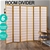 Levede 6 Panel Room Divider Screen Door Stand Wood Fold Natural