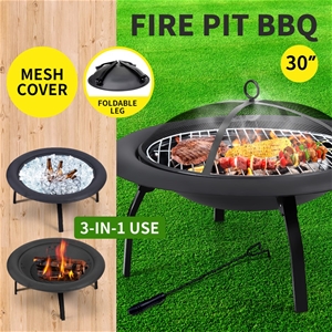 30" Portable Outdoor Fire Pit BBQ Grail 