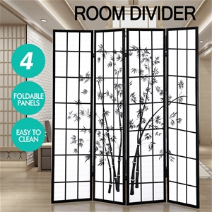 Levede 4 Panel Room Divider Screen Door 