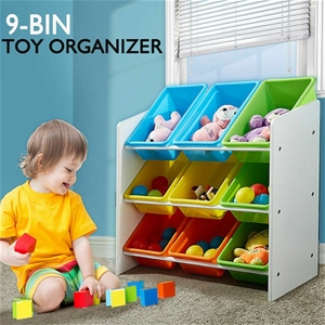 Levede 9 Bins Kids Toy Box Bookshelf Org
