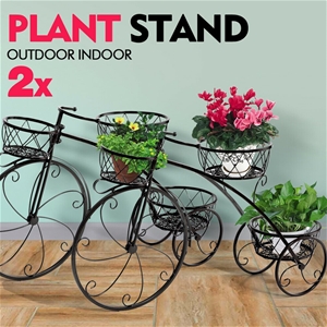 2x Plant Stand Outdoor Indoor Pot Garden