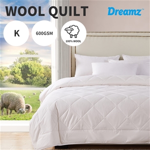 DreamZ 100% Wool Quilt Luxury Doona Duve