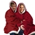 2 Pcs DreamZ Plush Fleece Sherpa Hoodie Sweatshirt Huggle Blanket Pajamas