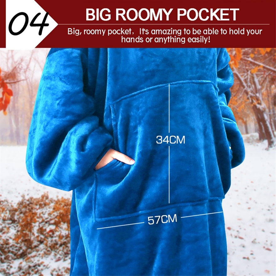 Buy 2 Pcs DreamZ Plush Fleece Sherpa Hoodie Sweatshirt Huggle Blanket ...