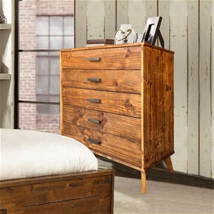 Tallboy with 5 Storage Drawers in Rustic