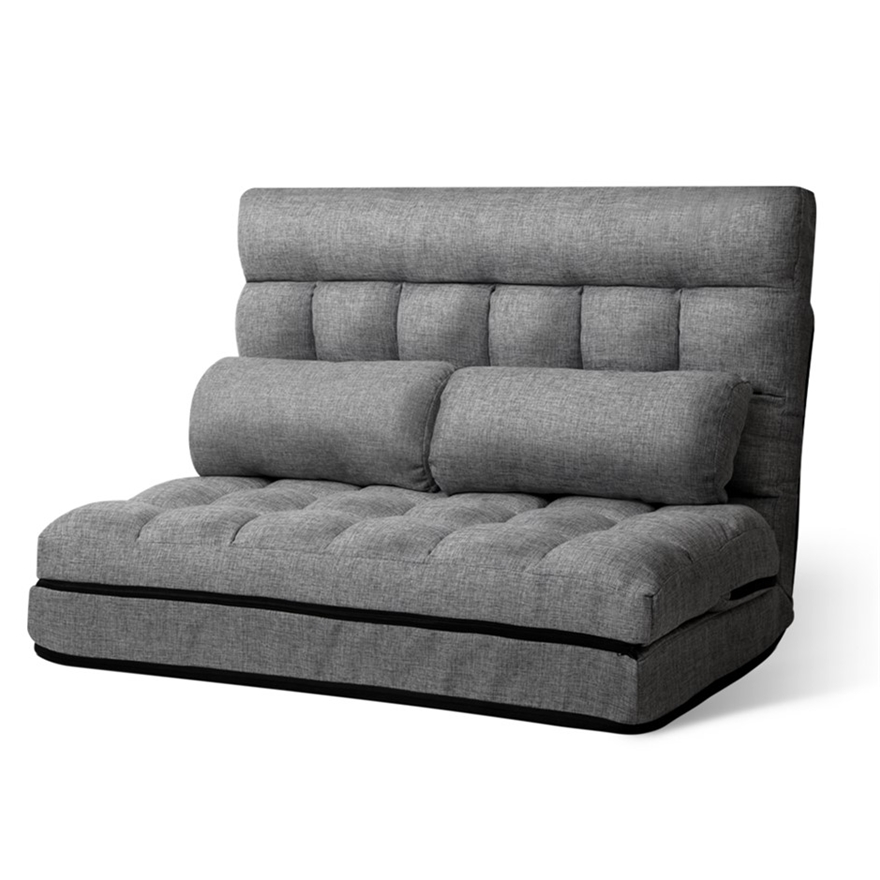 Artiss Lounge Sofa Bed Double Floor, Grey Chaise Lounge Sofa Bed