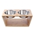 Natural Bamboo Pet Feeder With Stainless Steel Bowls - Large (Brown)