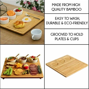 Sherwood Bamboo Serving Platter with 3 c