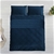 Dreamaker Ripple velvet Quilt Cover Set SKing Bed Navy