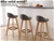 4x Fabric Swivel Bar Stool Kitchen Stool Dining Chair Barstools Grey