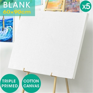 5x Blank Artist Stretched Canvases Art L
