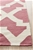 Medium Pink & White Handmade Wool Trellis Flatwoven Runner Rug - 300X80cm