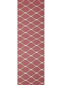 Medium Pink Handmade Wool Ripple Flatwov