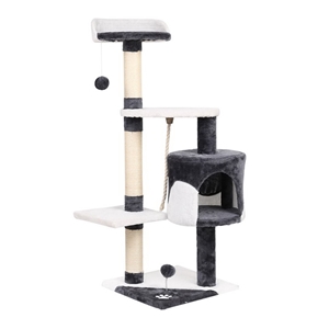 i.Pet Cat Scratcher Pole - White and Gre