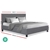 NEO Double Size Bed Frame Base - Wood and Grey Fabric