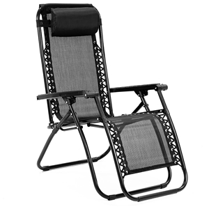 Zero Gravity Reclining Deck Chair - Blac