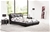 King Size in Black Bed Frame Upholstered Faux Leather with Crystal Headrest