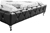 Queen Size Bed Frame in Black Faux Leather Crystal Tufted High Bedhead Slat