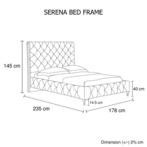 Queen Size Bed Frame in White Faux Leath