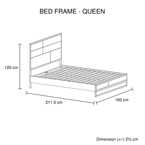 Queen size Bed Frame Solid Wood Acacia V