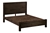 Queen Bed Frame Solid Acacia Wood with Medium High Headboard in Chocolate