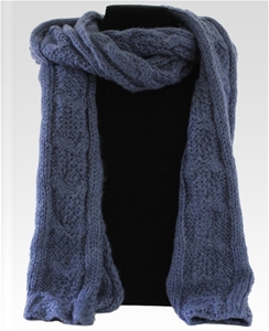 Niclaire Navy Blue Woven Woolly Scarf