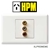 HPM Excel AV Module Sockets IP40 (Yellow, red and white RCA socket)