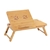 Deluxe Bamboo Fold Up Laptop Side Table with Cup Holder