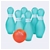 7pcs Teal/Pink Jumbo Inflatable Bowling Set