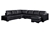 Lounge Set 6 Seater Bonded Leather Corner Sofa Couch in Black with Chaise