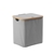 Sherwood Home Short Rectangular Linen and Bamboo Laundry Hamper with Cover